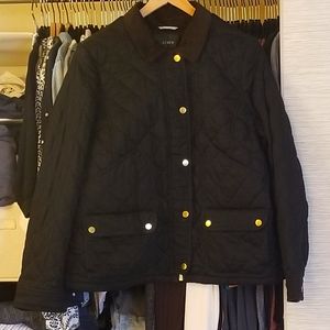 J. Crew, Quilted Barn Coat, Black, M